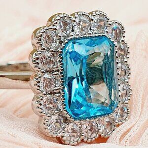 💎 Crystal Clear Gemstones Zircon Flower Luxury Rings for Women, INDN8386